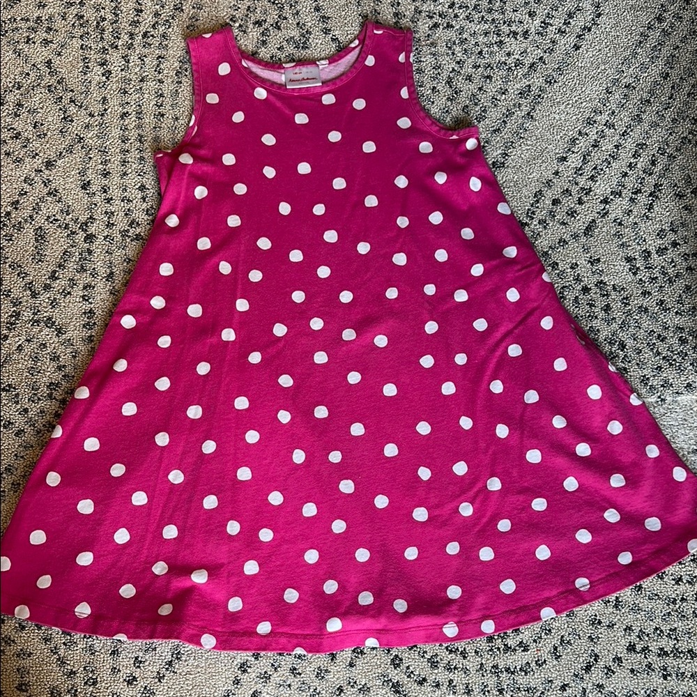 Hanna Andersson size 10 Pink Polka Dot Sleeveless Dress